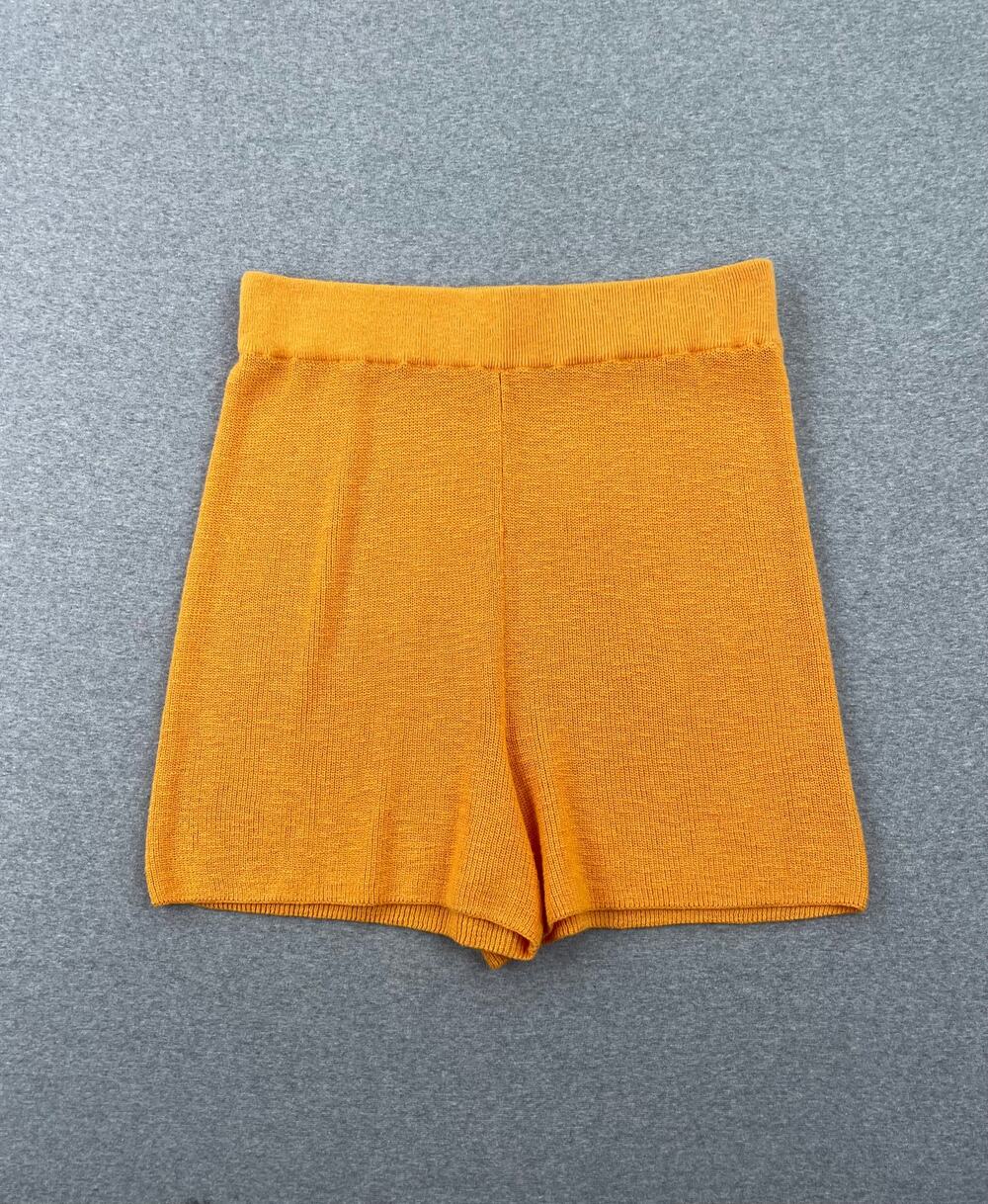 NWOT Free People Beach Knit Shorts Womens L Orange Pull-On Coverup Boho Festival